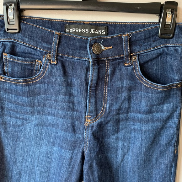 Express High Rise Denim Cropped Legging - Picture 2 of 6